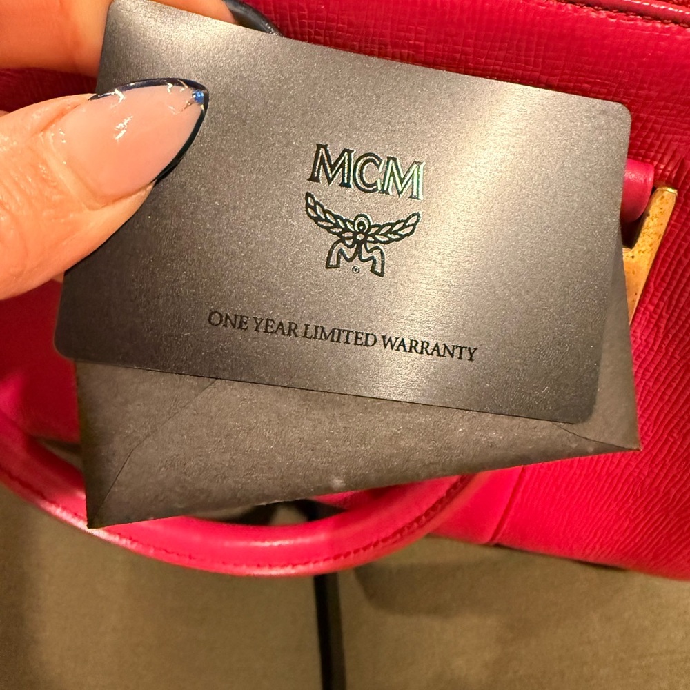 MCM Hot Pink Leather Dome Satchel with Matching Wallet - Picture 14 of 16